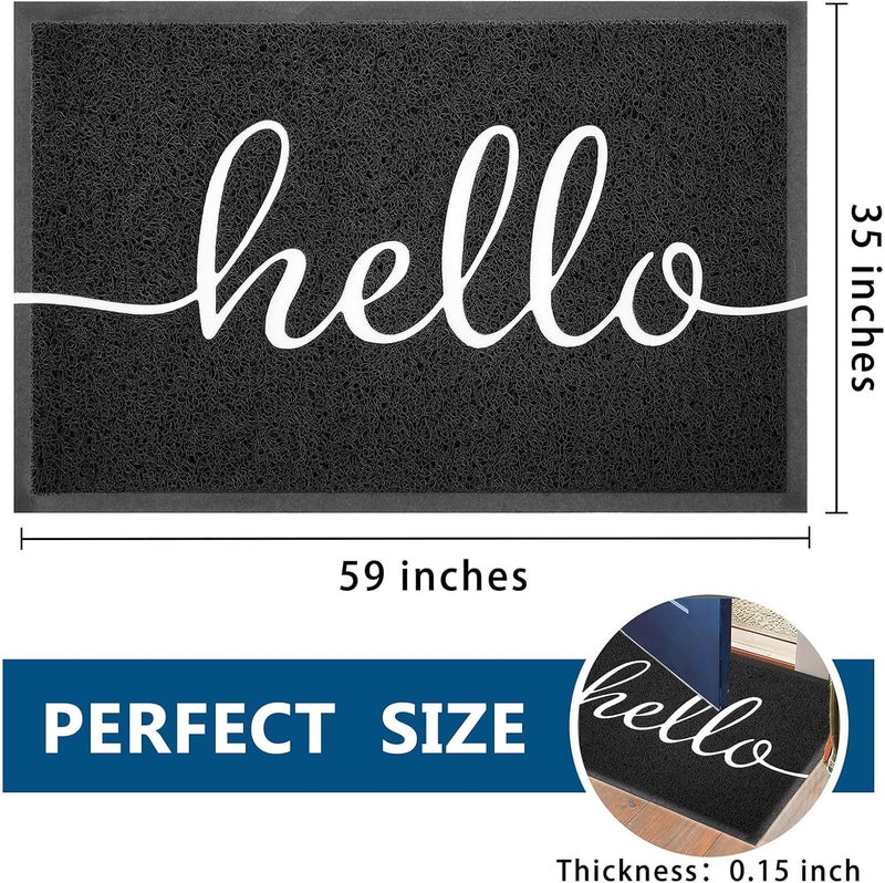 EARTHALL Funny Hello Mats Outside/Inside 59"x35", Front Door Mat Outdoor Entrance, Indoor Outdoor Mats for Home Entrance, Funny Doormat Outside/Inside Entrance, Front Porch Decor for Farmhouse - Image 2